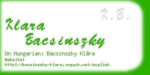klara bacsinszky business card